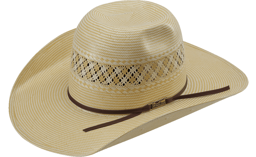 American Hat Co 1022 2X2 Two-Tone Vented Shantung Straw Hat - Tan