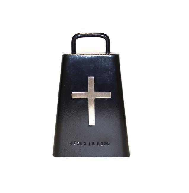 Black Bull Bell with Cross Large