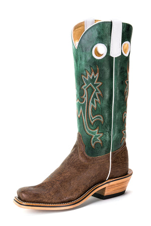 Olathe Adult Boots - EX2 Vamp Classic Cowboy Brown and Forest Green