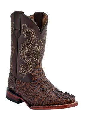Ferrini Kid's Caiman Print Chocolate S-Toe