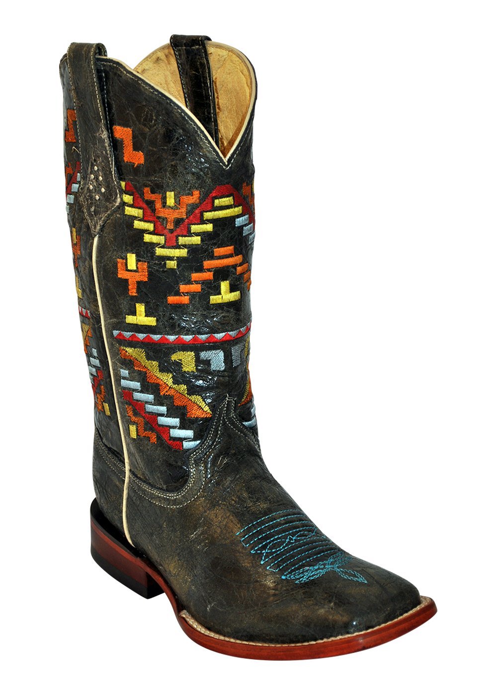 Ferrini Ladies Aztec Cowgirl Teal S-Toe
