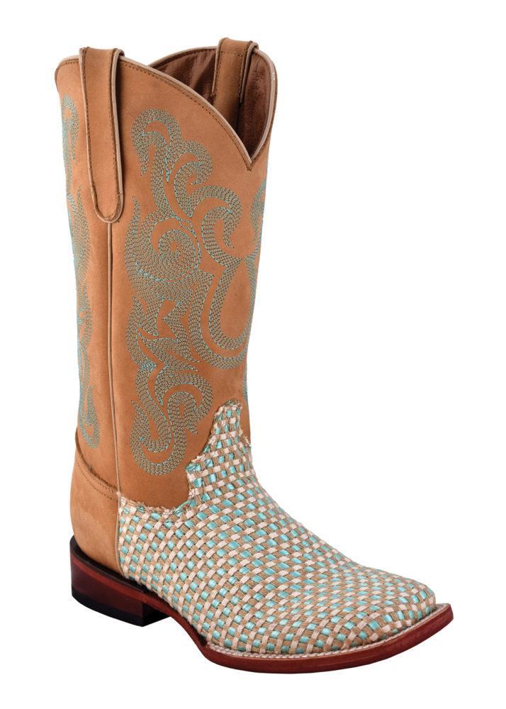 Ferrini Ladies Basket Weave Aqua S-Toe