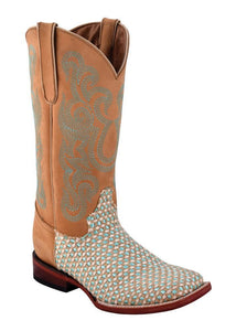 Ferrini Ladies Basket Weave Aqua S-Toe