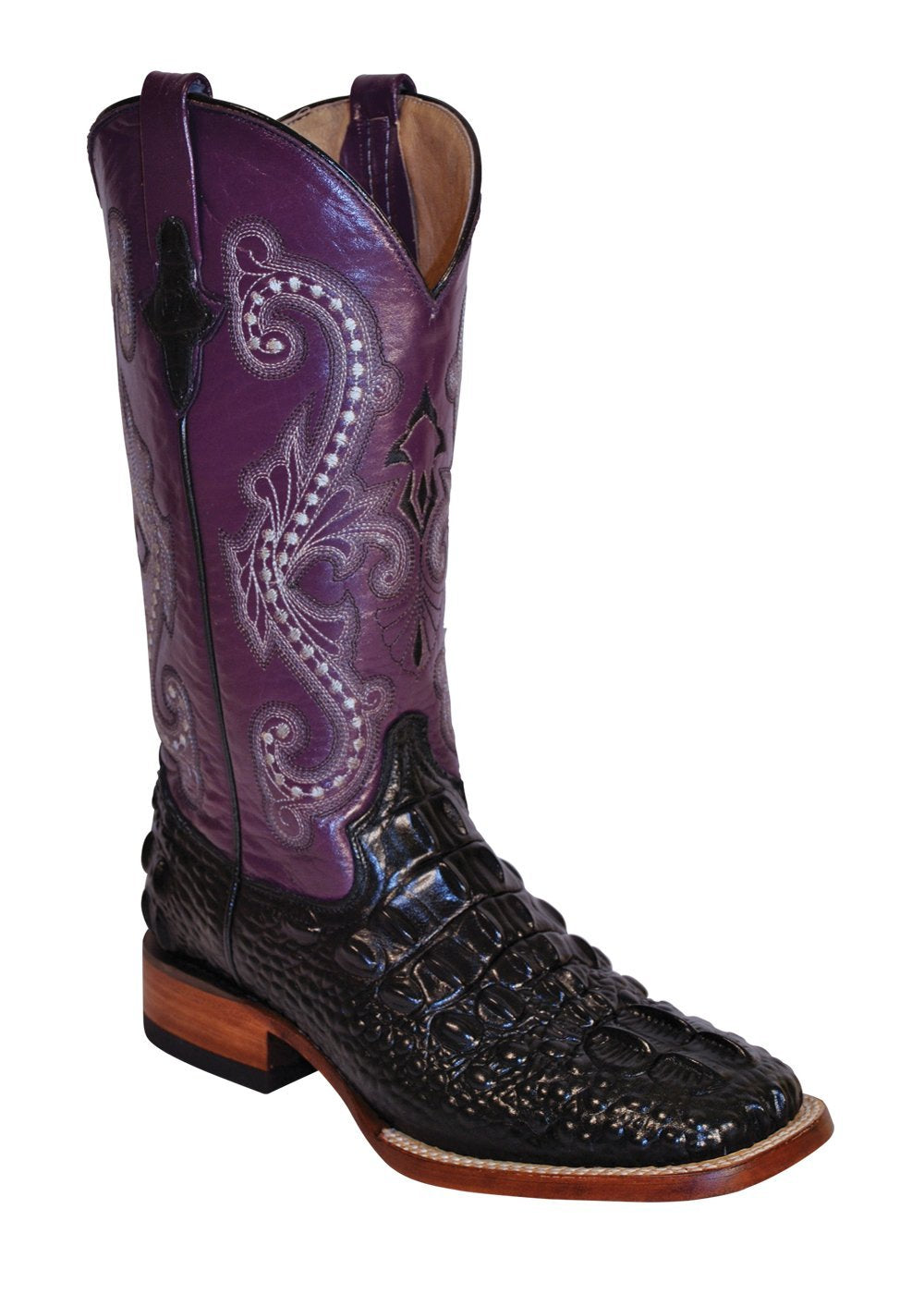 Ferrini Ladies Caiman Hornback Print Black S-Toe