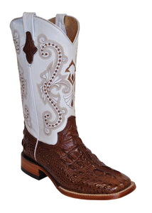 Ferrini Ladies Caiman Hornback Print Chocolate S-Toe