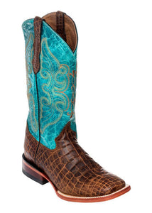 Ferrini Ladies Gator Belly Print Brown S-Toe