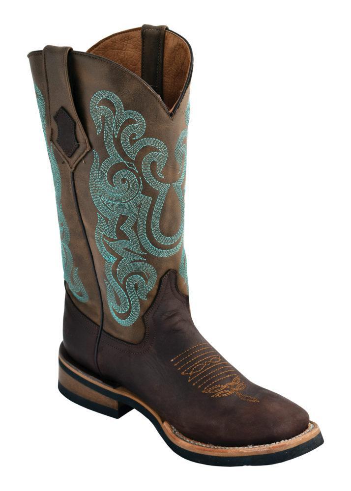 Ferrini Ladies Maverick Chocolate/Teal S-Toe