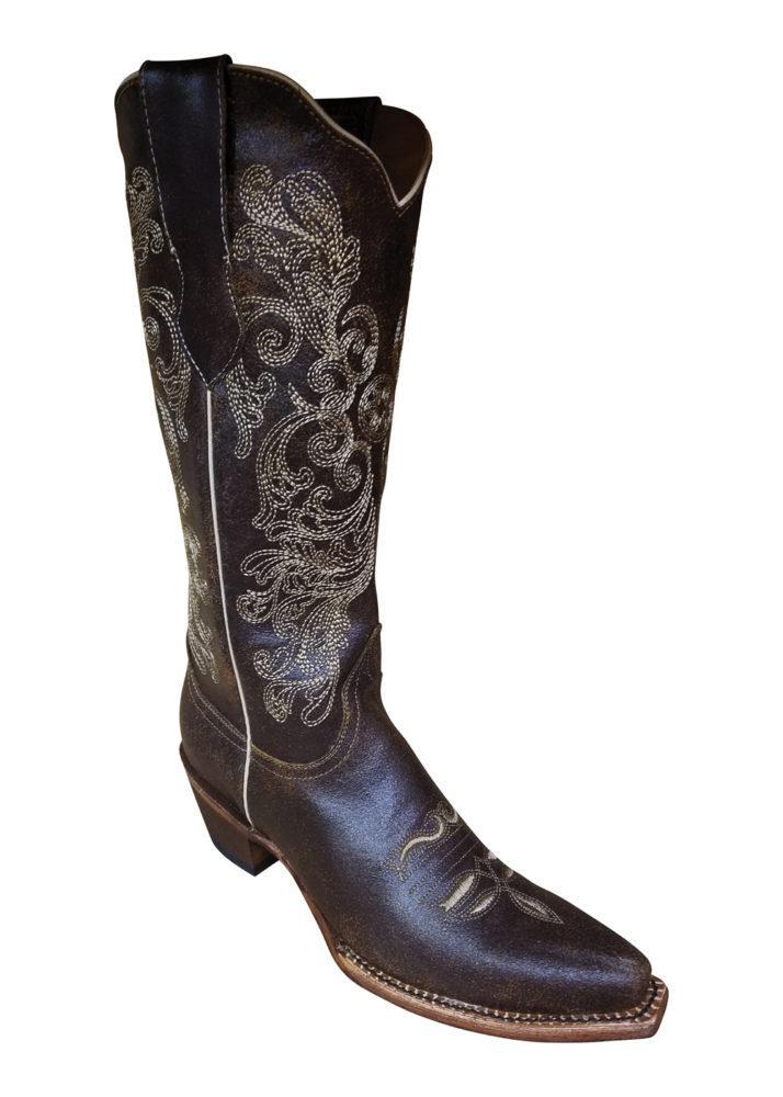 Ferrini Ladies Southern Charm Dark Chocolate V-Toe