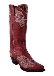 Ferrini Ladies Southern Lace Red V-Toe