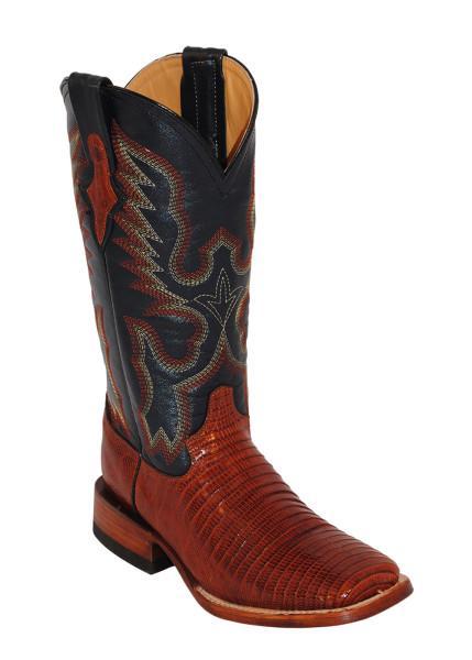 Ferrini Ladies Lizard Cognac/Navy S-Toe