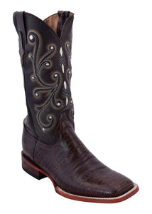 Ferrini Men's Gator Belly Print Chocolate S-Toe