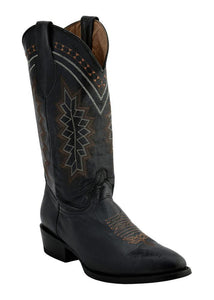 Ferrini Men's Apache Black R-Toe