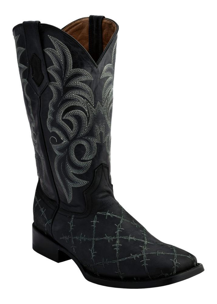 Ferrini Men's Barbed Wire Black  S-Toe