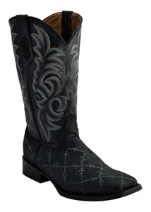 Ferrini Men's Barbed Wire Black  S-Toe