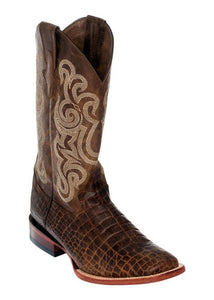 Ferrini Men's Caiman Belly Print Brown S-Toe