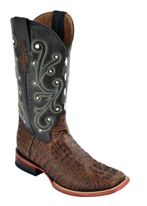 Ferrini Men's Caiman Print Sport Rust S-Toe