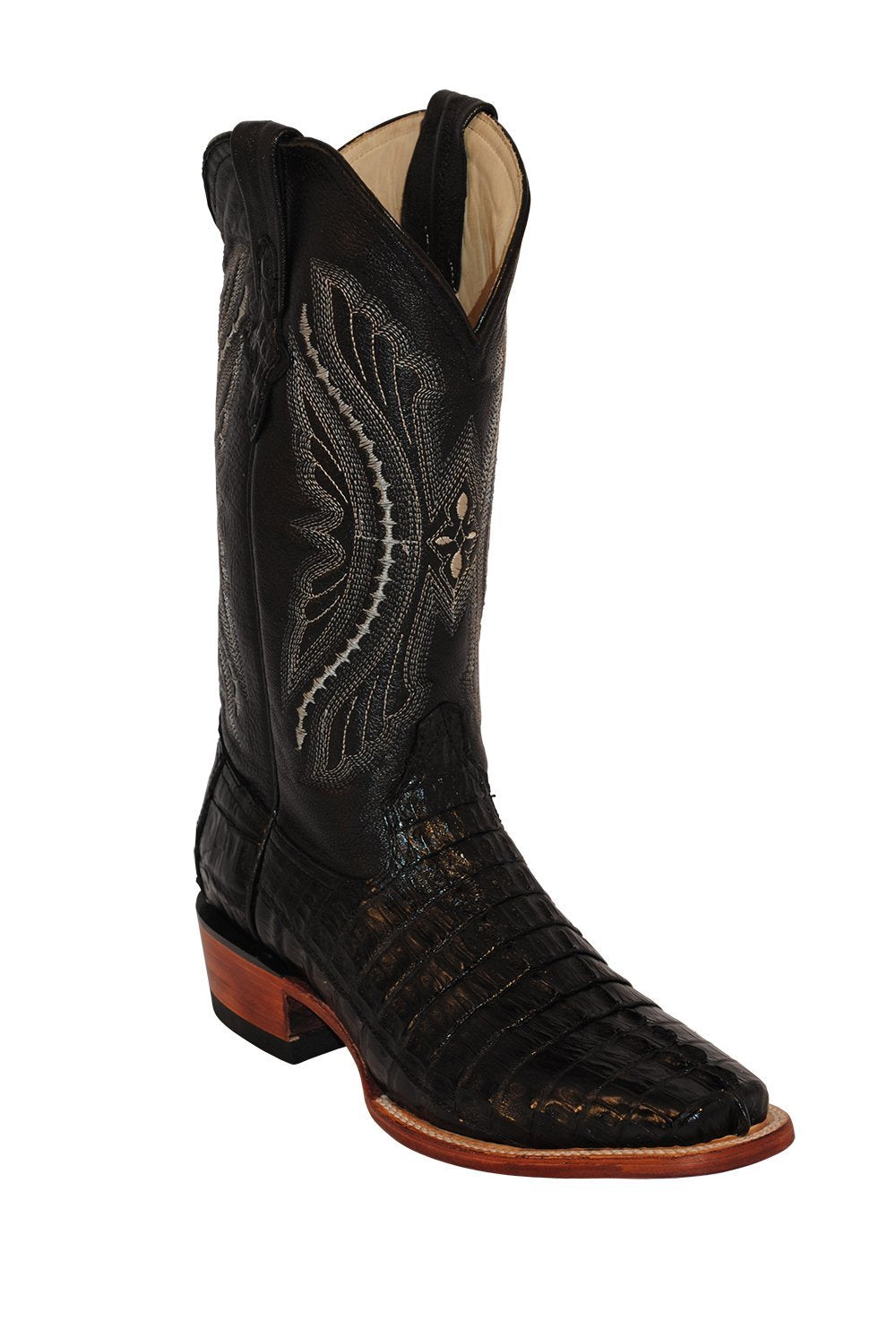 Ferrini Men's Caiman Tail Black D-Toe