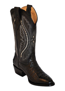 Ferrini Men's Caiman Tail Black R-Toe