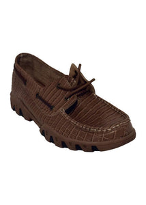 Ferrini Men's Croc Print Loafer Chocolate