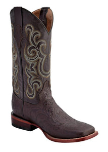 Ferrini Men's Embossed Chocolate S-Toe