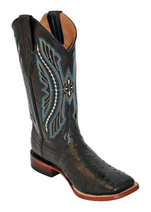 Ferrini Men's Full Quill Ostrich Black S-Toe