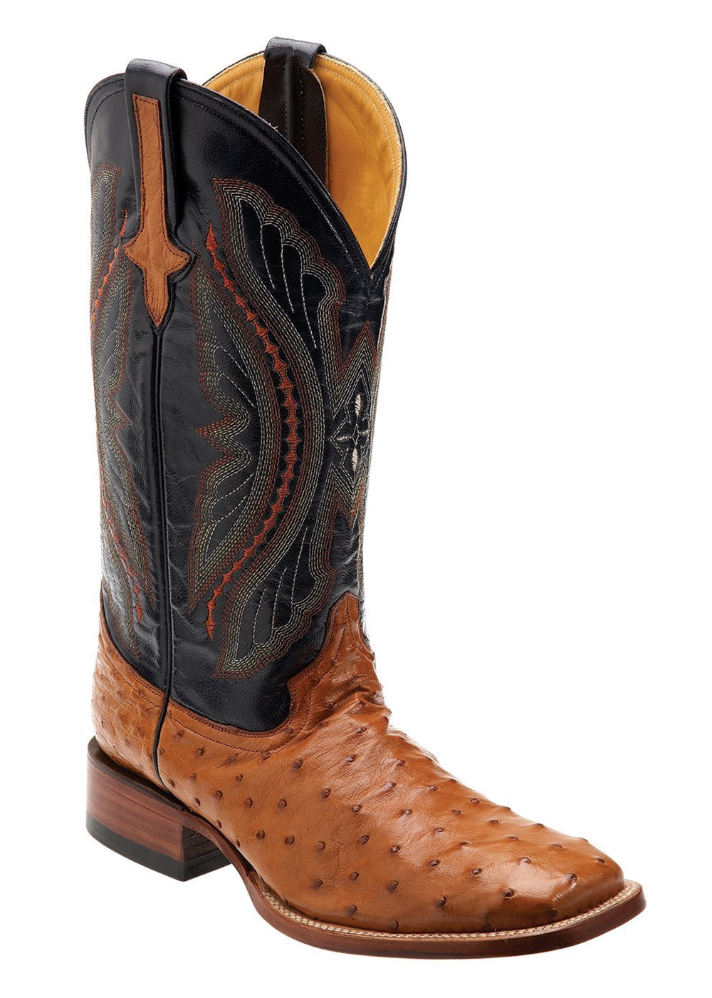 Ferrini Men's Full Quill Ostrich Cognac S-Toe