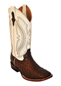 Ferrini Men's Full Quill Ostrich Kangaroo S-Toe
