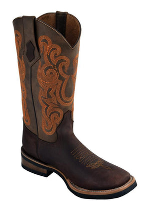 Ferrini Men's Maverick Chocolate/Orange Rubber Sole S-Toe