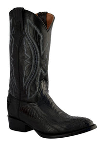 Ferrini Men's Ostrich Leg Black R-Toe