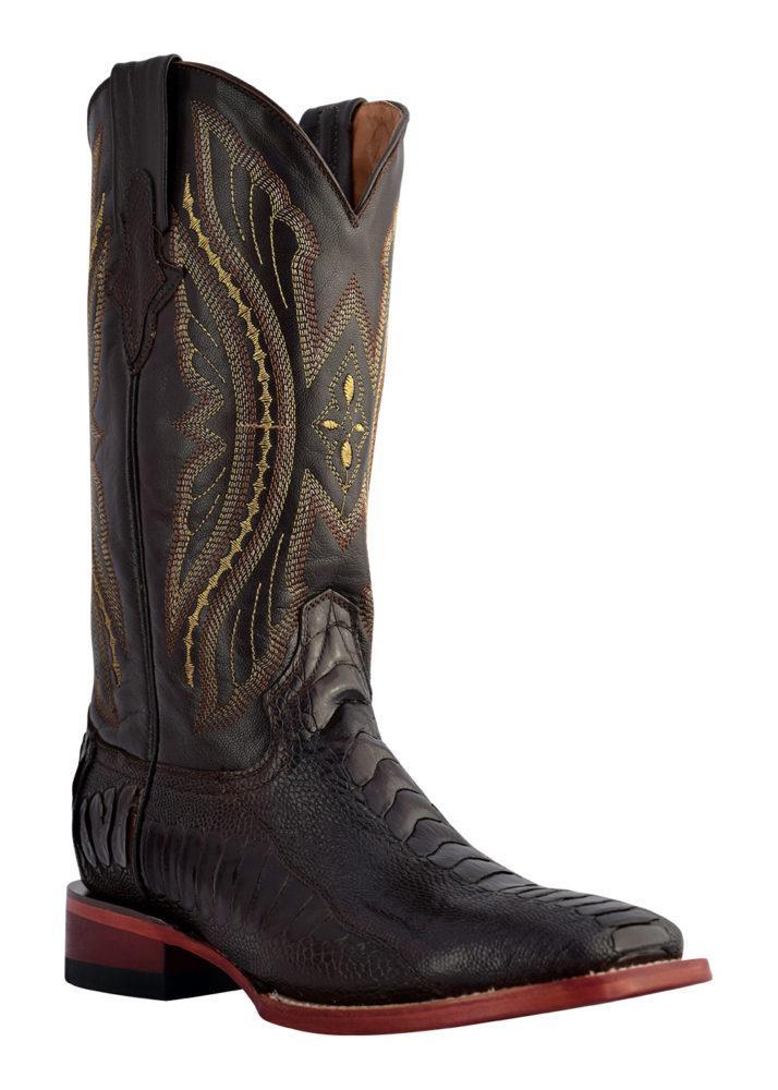 Ferrini Men's Ostrich Leg Chocolate S-Toe
