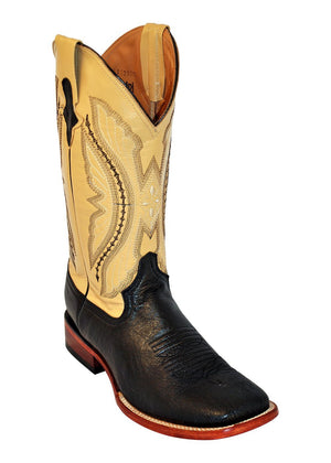 Ferrini Men's Smooth Ostrich Black S-Toe