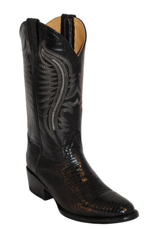 Ferrini Men's Teju Lizard Black R-Toe