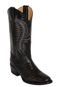 Ferrini Men's Teju Lizard Black R-Toe