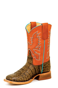 Anderson Bean Youth Boots - HPY7081 Caiman Hide Print with Sunshine Top