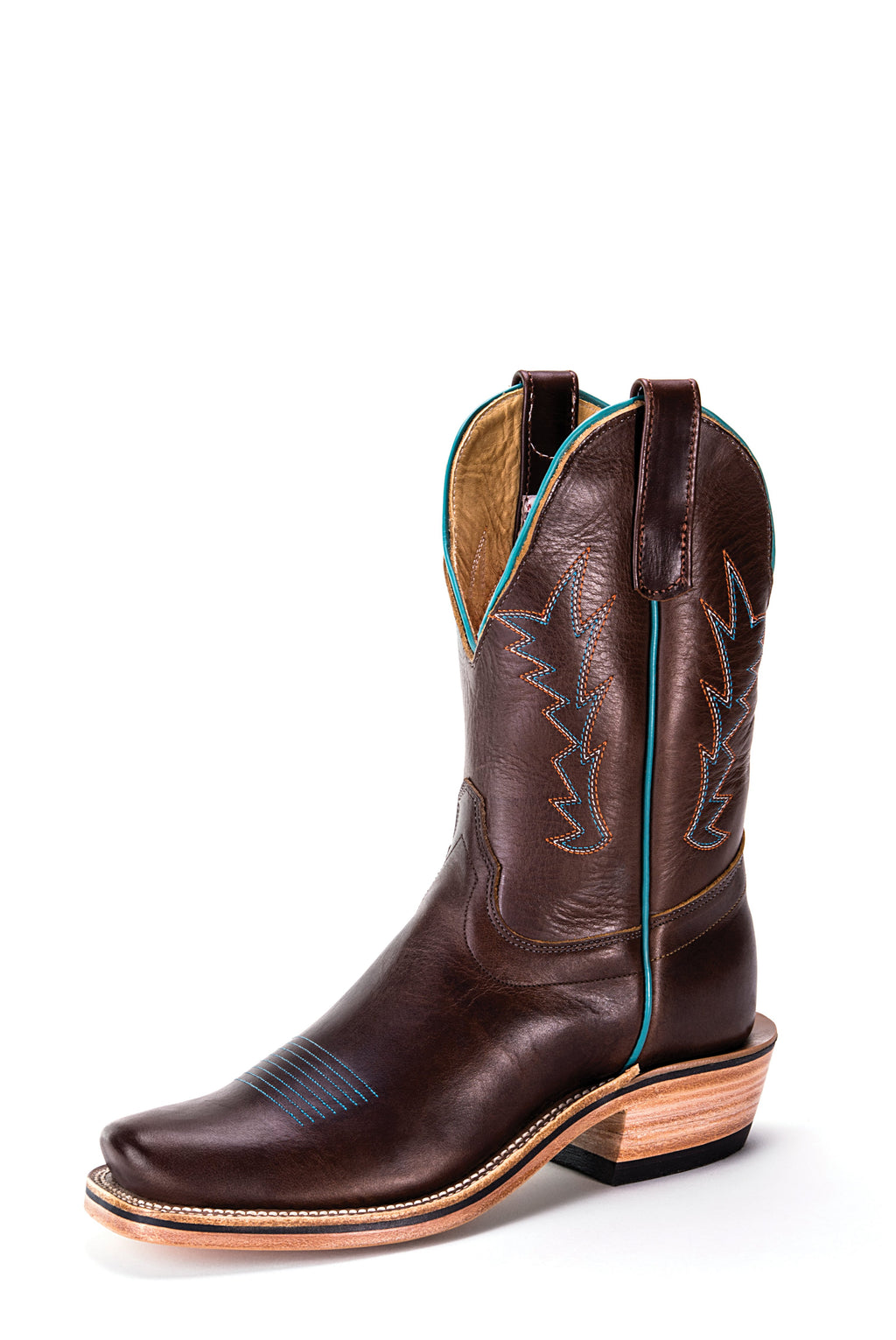 Olathe Adult Boots -LB2 Vamp Chocolate with Turquoise Accents