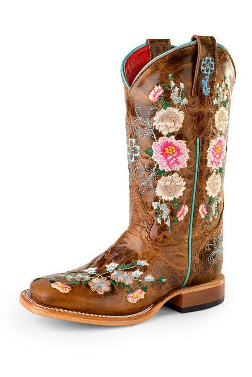 Tan Floral Vamp with Tan Floral Stitching MK9012