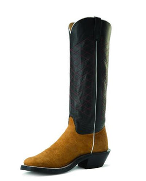 Olathe Adult Boots - TT7 Vamp Rough Mesquite with 17" Black Gold Top